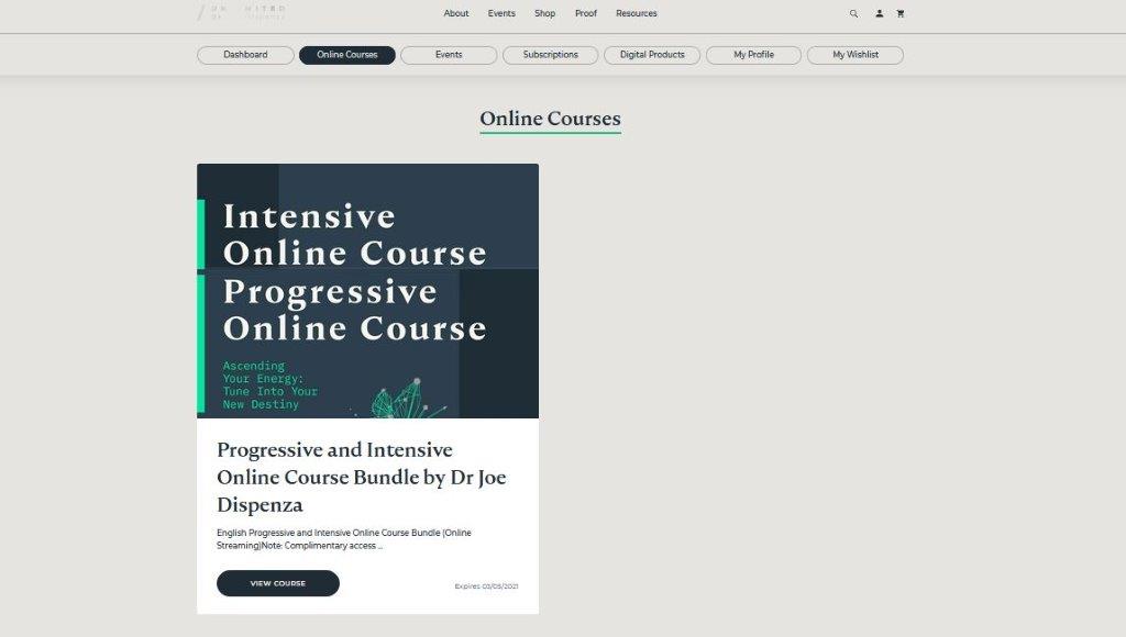 Joe Dispenza Progressive and Intensive Online Course Bundle 